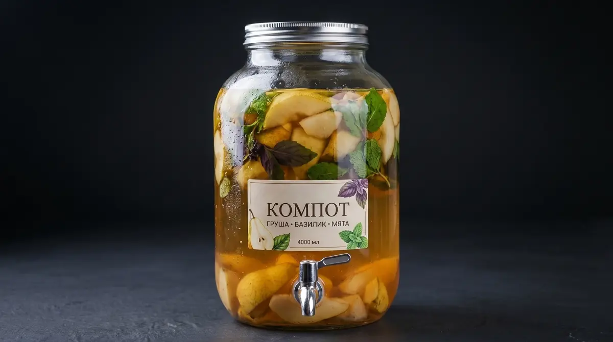 Компот груша, базилик, мята — Maxvel Catering