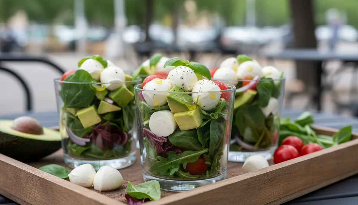 Салат с томатами, авокадо и моцареллой — Maxvel Catering