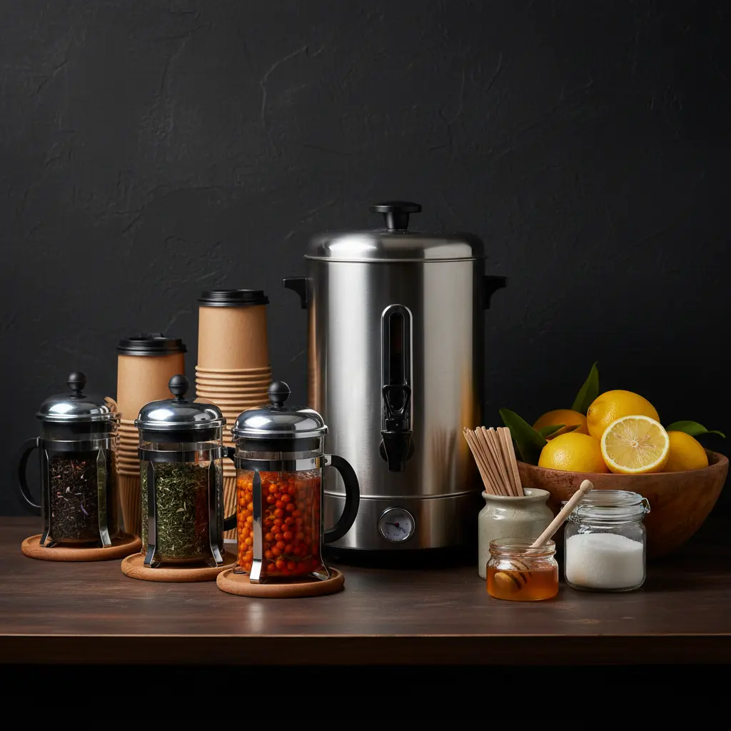Чайная станция, включены бойлер на 10 литров, листовой чай в French press — Maxvel Catering