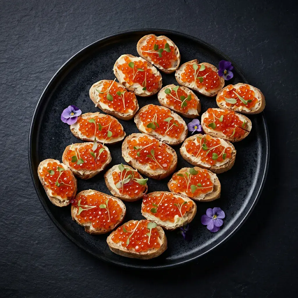 Бутерброд с красной икрой и сливочным маслом — Maxvel Catering