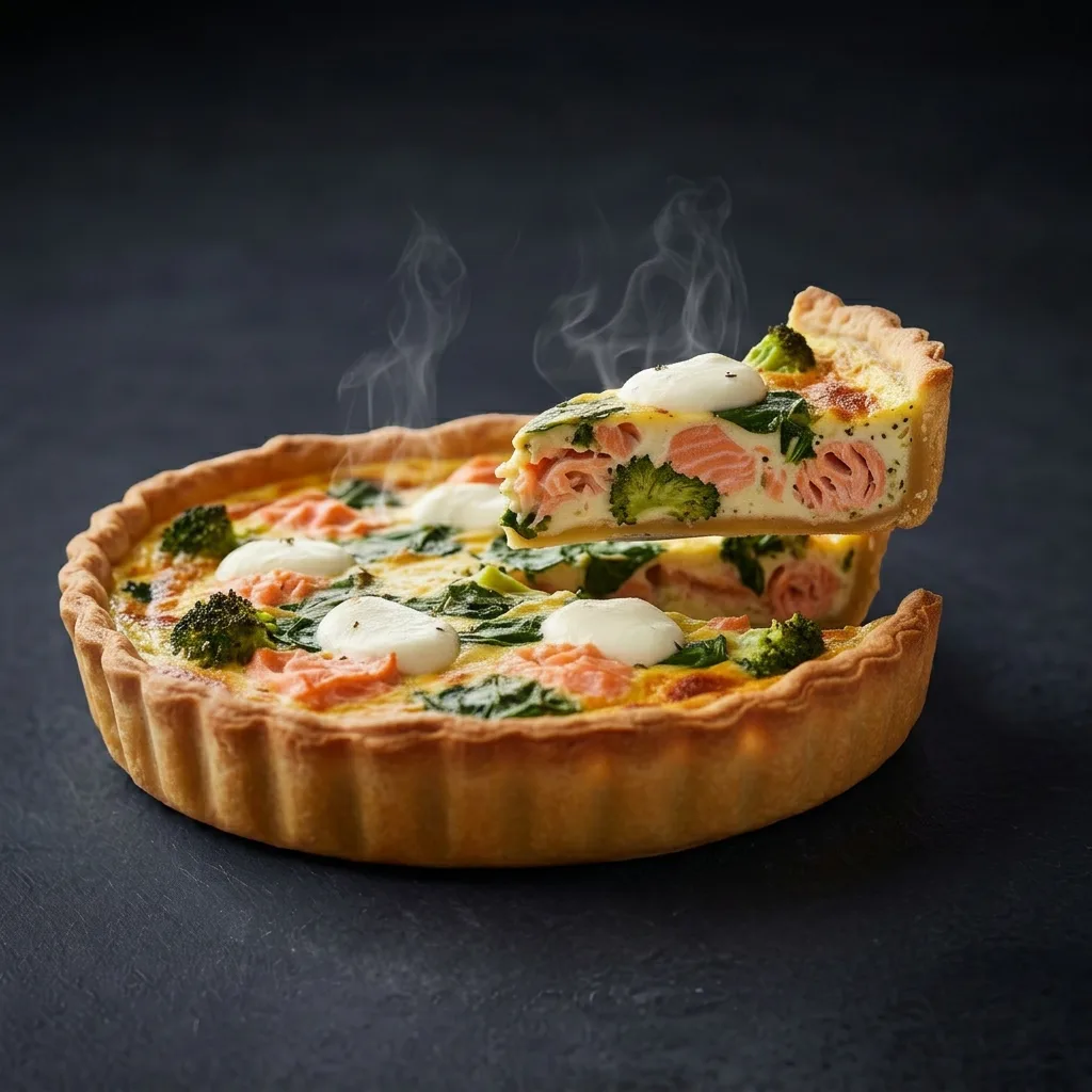 Киш с лососем и брокколи — Maxvel Catering
