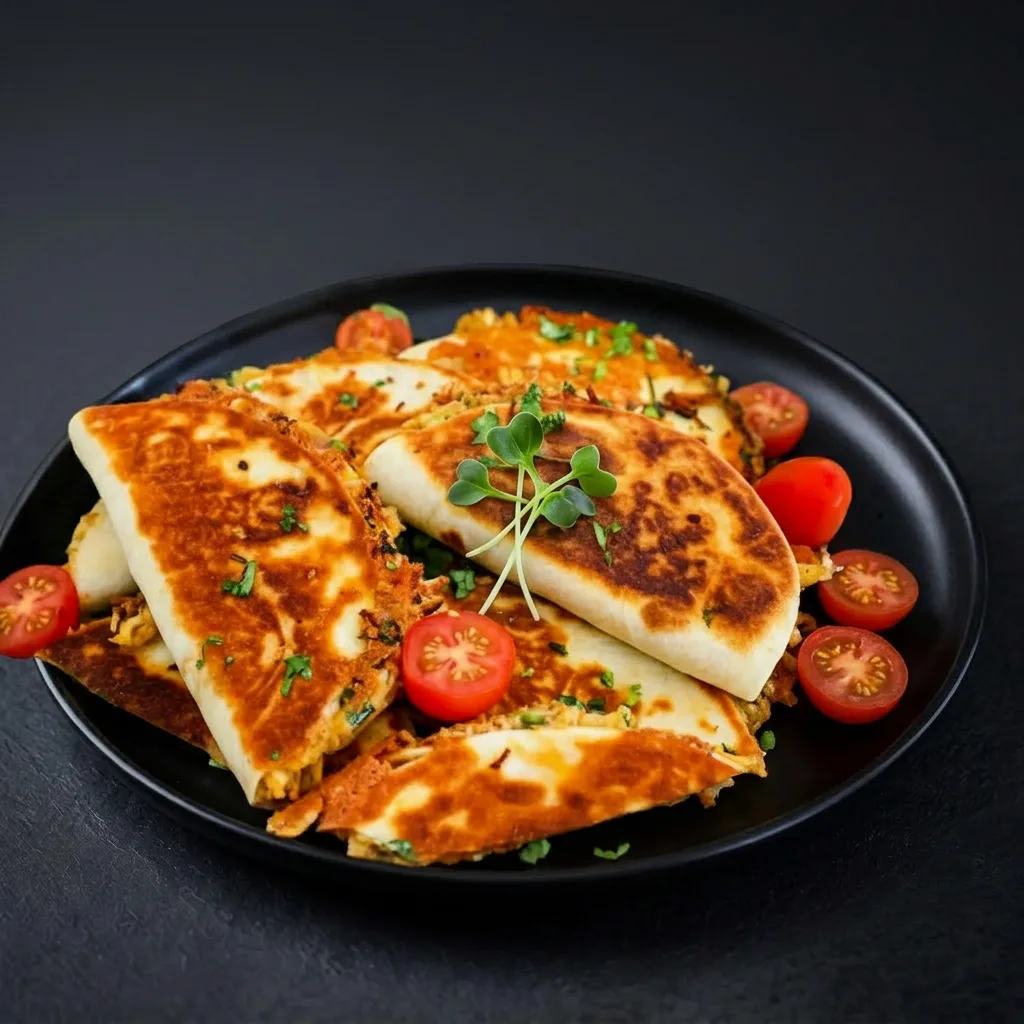 Мини кесадилья с овощами и курицей — Maxvel Catering