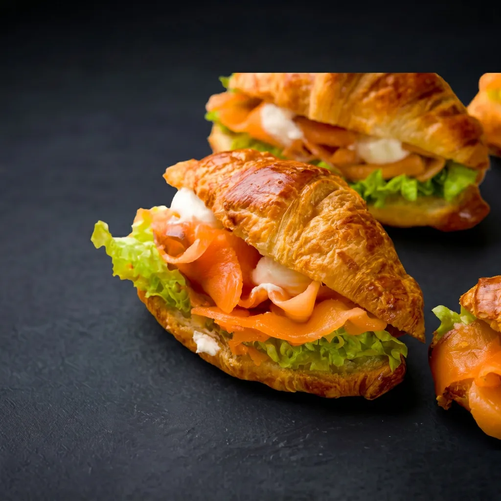 Мини круассан с лососем — Maxvel Catering