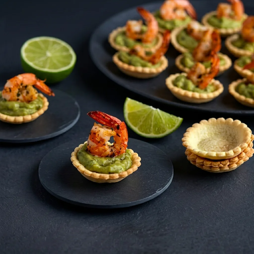 Тарталетка с креветкой и гуакамоле — Maxvel Catering