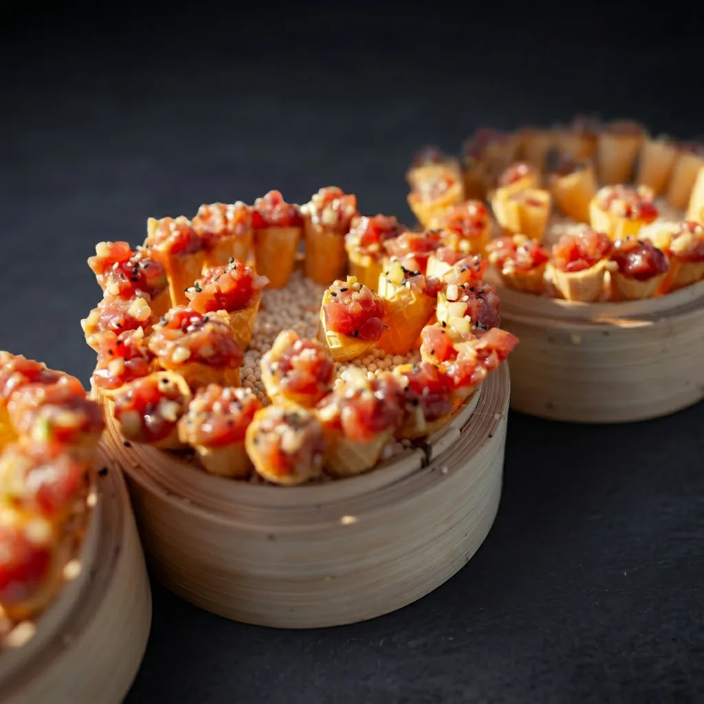 Тартар из тунца в хрустящем конусе — Maxvel Catering